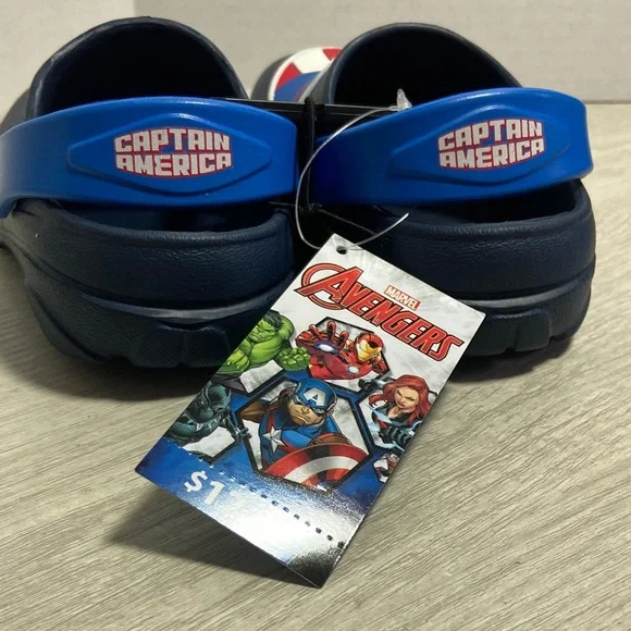 Marvel Kids Captain America Shield Slippers - Blue and Red boys (toddler) 7-8 - Picture 2 of 11